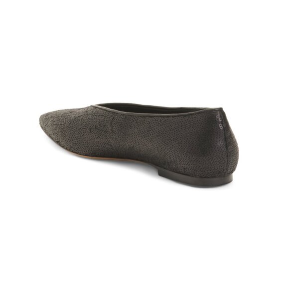EMME PARSONS Black Matte Made In Italy Pointy Choked Up Flats - Picture 2 of 2